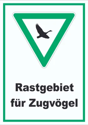 Produktbild von Rastgebiet für Zugvögel Schild A3 (297x420mm)