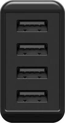 Produktbild von Goobay 4-fach USB-Ladegerät (30W) schwarz, mehrfach USB Netzteil zum gleichzeitigen Aufladen von bis zu 4 Geräten