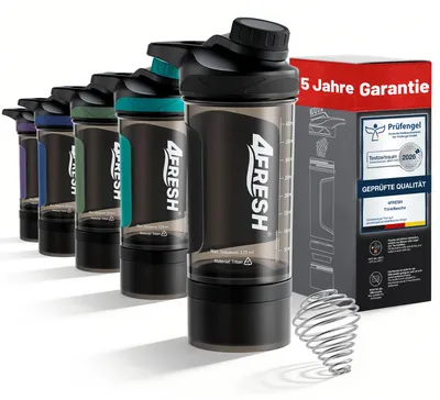 Obrázok produktu pre Fľaša na pitie 4FRESH Shaker – čierna, 500 ml