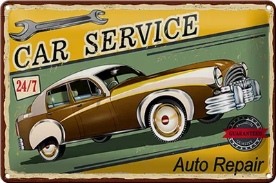 Produktbild von Blechschild Auto 30x20cm Car Service 24/7 repair