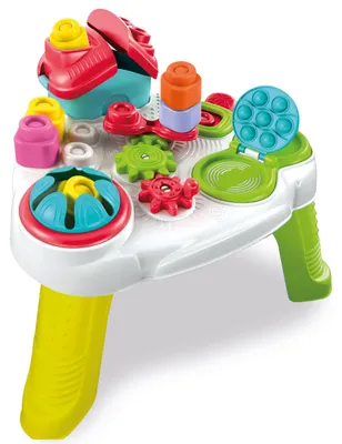 Produktbild von Clementoni Soft Clemmy Sensorischer Tisch - Mit weichen Bausteinen & Spielzeug für Babys & Kleinkinder ab 10 Monaten - Sensorik-Spielzeug mit Bauklötz