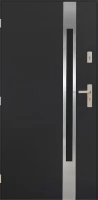 Immagine prodotto di Porta esterna in acciaio coibentato 90cm sinistra antracite, 72mm, 2 serrature, efficienza energetica, resistente alle intemperie