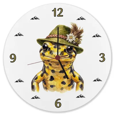 Produktbild von Feuersalamander mit alpenländischem Trachtenhut Wanduhr aus Alu