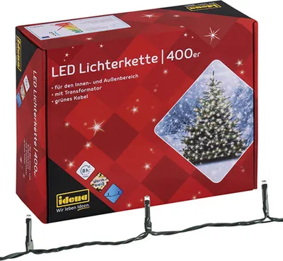 Produktbild von Idena 400er LED Lichterkette schwarz 47,9 m
