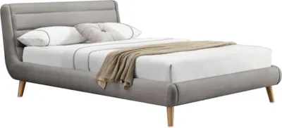 Image de Lit rembourré Elanda 160x200 cm lit pour chambre gris clair