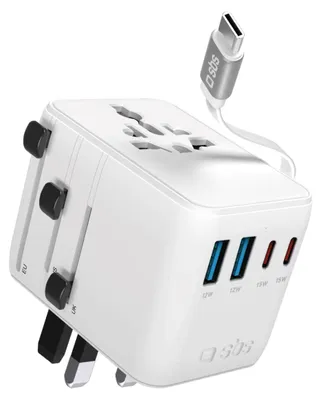 Produktbild von Universal-Reiseadapter mit integriertem USB-C-Kabel