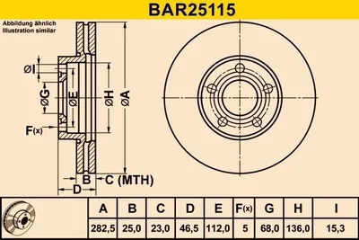 Image de Disques de frein BARUM (2 pièces) BAR25115