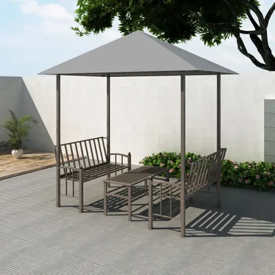 Obrázok produktu pre vidaXL Záhradný pavilón so stolom a lavicami 2,5x1,5x2,4 m antracitový