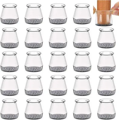 Produktbild von Famanu Stuhlbeinstopper 24 Stück - Runde Form mit Filz und Silikon für Holzböden