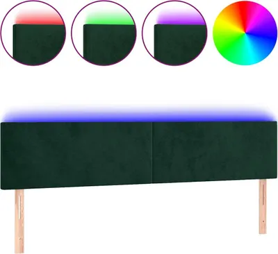 Produktbild von vidaXL LED Kopfteil Dunkelgrün 180x5x78/88 cm Samt