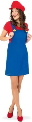 Produktbild von Latzrock Blau Kostüm Kleid Mario Fasching Karneval Party Cosplay Gr. S