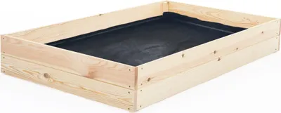 Zdjęcie produktu dla Skrzynia ogrodowa na warzywa - skrzynia do uprawy - 120x80x18 cm - drewno - z plandeką podłogową