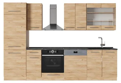 Produktbild von Küchenzeile Vicco Fame-Line Goldkraft Eiche 300 cm , AP Anthrazit, Model 57093