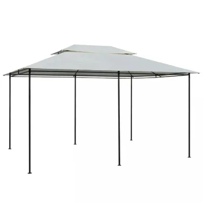 Image de vidaXL Pavillon de jardin avec rideaux 4x3 m blanc