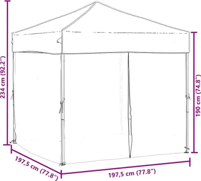 Produktbild von vidaXL Partyzelt Faltbar mit Seitenwänden Taupe 2x2 m
