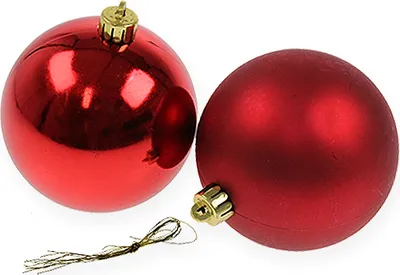 Produktbild von Weihnachtskugel Rot 10cm 4 Stk - Weihnachtsbaum Deko, Adventskranz, Kunststoffkugel, 4 Stück