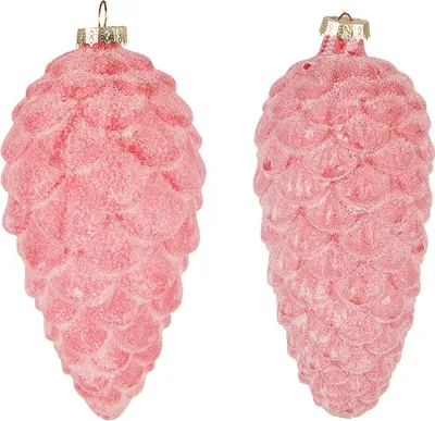 Obrázek produktu pro Clayre & Eef Vánoční ozdoba sada 2 šišek Ø 7 cm červené sklo