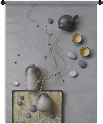 Produktbild von MuchoWow® Wandteppich Wandbehang Stilleben - Interieur - Tee 120x160 cm Tapisserie Dekoration Wandtuch - Wohnzimmer - Moderne