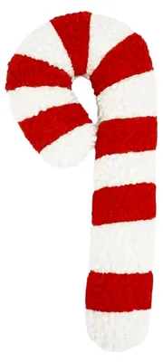 Produktbild von Weihnachtliches Zuckerstangenkissen, Plüschkissen in Rot und Weiß, Dekoratives Kissen für Sofa, Bett und Schlafzimmer (35 cm)