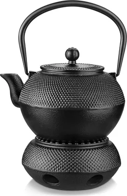 Image de Velaze Théière en fonte Chauffage Filtre en acier inoxydable Chauffe-plat 1200ml Noir