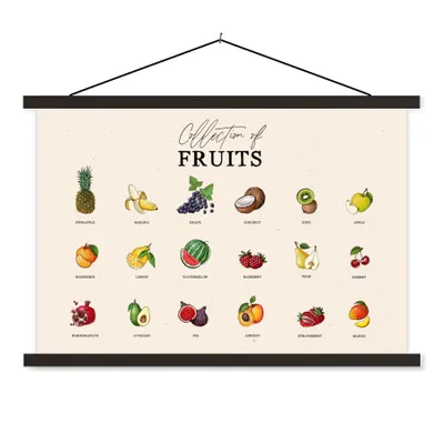 Produktbild von MuchoWow® Textilposter Obst - Küche - Lebensmittel 120x80 cm mit schwarzem Rahmen - Wanddeko