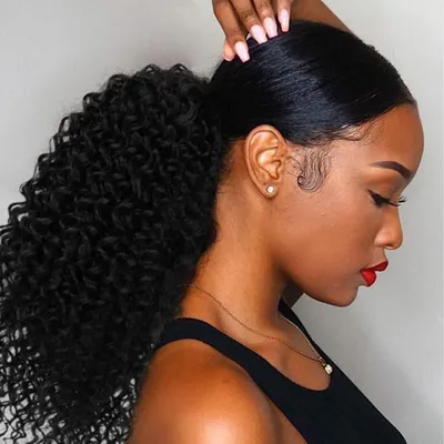 Immagine prodotto di Estensione per capelli, coda di cavallo, afro, capelli ricci, treccia, cordoncino, nero, lungo, sintetico