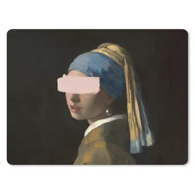Produktbild von MuchoWow® Mauspad Mousepad Das Mädchen mit dem Perlenohrring - Vermeer - Rosa 23x19 cm - Mousepads - Maus Mat - Pad - Mausunterlage - Schreibtischunterlage - Mauspad