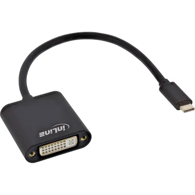 Image de InLine® 64103B Convertisseur USB écran, USB Typ-C prise vers DVI prise (DP Alt Mode), noir, 0.2m