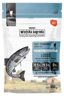 Obrázek produktu pro WIEJSKA ZAGRODA Monoprotein Salmon - suchá krmiva pro kočky - 800 g