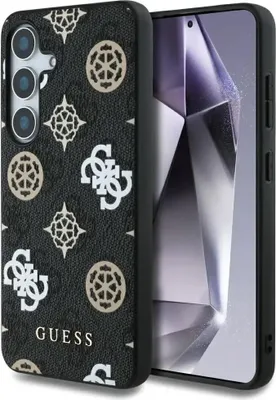 Obrázok produktu pre Guess 4G s potlačou farebných pivoniek MagSafe Samsung Galaxy S25 čierny