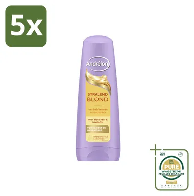 Image de 5 x Après-shampoing Andrélon Stralend Blond - 200 ml - Lot de 5 pièces