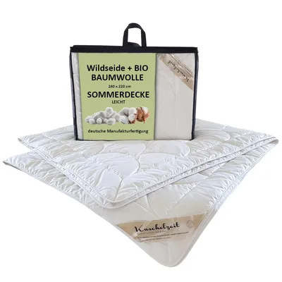Produktbild von Wildseide Sommerdecke leicht in 240x220 cm 60% Seide und 40% Baumwolle (Bio)