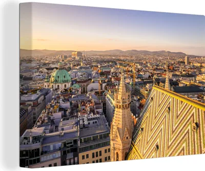 Produktbild von MuchoWow® - Leinwandbilder - Stadtbild von Wien in Österreich, Wandbild, Wanddeko Bilder Wohnzimmer, 60x40 cm