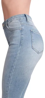 Produktbild von topschuhe24 3235 Damen Straight Leg Jeans Hose High Waist , Farbe:Blau, Größe:38 EU