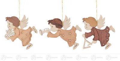 Produktbild von Christbaumschmuck Engelchen (6er-Set - 7cm) von Drechslerei Kuhnert