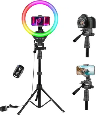 Productafbeelding van Ringlamp met statief, 170 cm - LED-verlichting voor fotografie, video en live-streaming