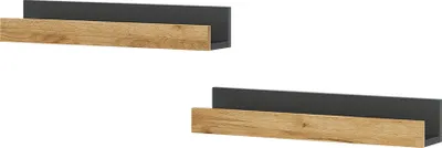 Produktbild von Wandregal Vicco Tomy Anthrazit/Goldkraft Eiche 60 x 10 cm 2er Set, Model 54673