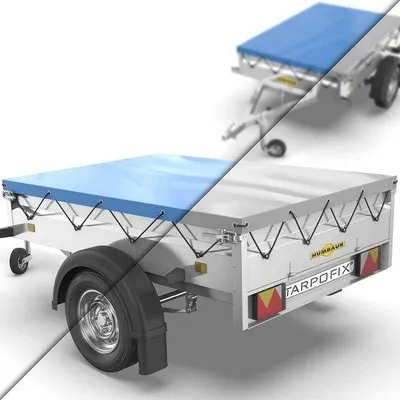Productafbeelding van Versterkt aanhangerzeil 258 x 136 cm met zeiltouw voor autoaanhangers