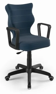 Zdjęcie produktu dla Krzesło Wzrostowe Dla Dzieci I Młodzieży, Ergonomiczne Krzesło Do Biurka, Dla Osób O Wzroście 146-176 Cm, Kolor: Czarny, Materiał: Welur, Model: 24