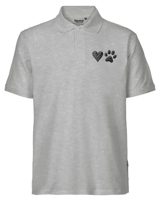 Produktbild von Huuraa Herren Polo Shirt Herz Tapse S Sport Grey Bio Baumwolle Fairtrade Poloshirt Geschenkidee