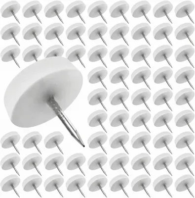 Obrázek produktu pro Kulaté plastové podložky pod nábytek s hřebíkem, průměr 20 mm, 60 kusů, pro ochranu podlahy