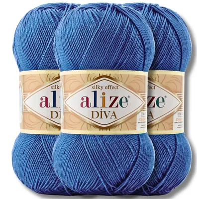 Immagine prodotto di Alize 3x 100 g Lana Diva, tinta unita, uncinetto, lavoro a maglia (237)
