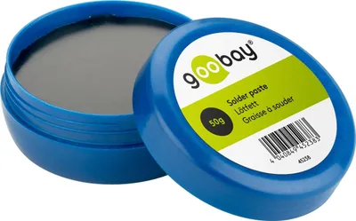 Zdjęcie produktu dla 100x Smar lutowniczy Goobay 45238, cyna 50 g - pasta lutownicza do lutowania elementów elektronicznych