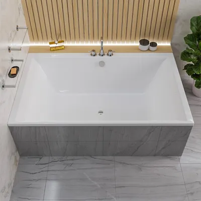 Produktbild von ECOLAM Badewanne Crown 190x120 cm Duobadwanne für zwei Personen + Füße Ablaufgarnitur Silikon  Acrylwanne Zweisitzerwanne