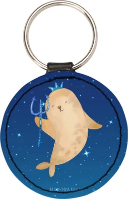 Produktbild von Mr. & Mrs. Panda Schlüsselanhänger Sternzeichen Wassermann - Sternenhimmel Blau - Geschenk, kleiner, Nix, Meermann, Geburtstag Februar, mini, Anhänger, Taschenanhänger