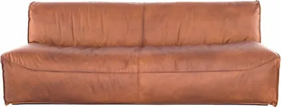 Immagine prodotto di Casa Padrino divano in pelle marrone chiaro 190 cm - Divano da salotto componibile in vera pelle