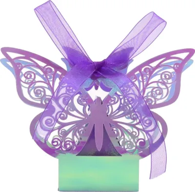 Image de 50 Pack 3D Papillon Laser Cut Wedding Party Favor Box Sac à bonbons Cadeau Chocolat Boîtes Bride Anniversaire Douche Bomboniere