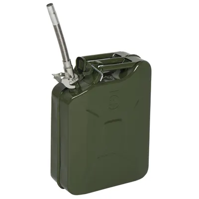 Image de ALIGHTUP Bidon de réserve 20 L en tôle d'acier Bidon de carburant, bidon métallique pour essence Bidon de réserve Bec verseur flexible, vert militaire