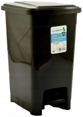 Produktbild von KOMBA 15L Plastik Mülleimer Grau mit Pedal