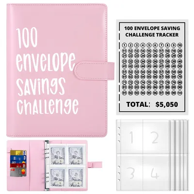 Produktbild von 100 Umschläge, Spar-Challenge, Geld-Ordner, Budgetplaner, Sparbuch für die Geld-Challenge, A5, Geld-Ordner, Spar-Challenge, Budgetplaner, 50,50 €, Weihnachtsgeschenke für Kinder